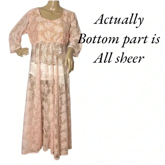 Vintage  babydoll lingerie,sheer,maxi,lace,fairy,whimsical 
PTP 20” handmade?EC - Picture 3 of 13